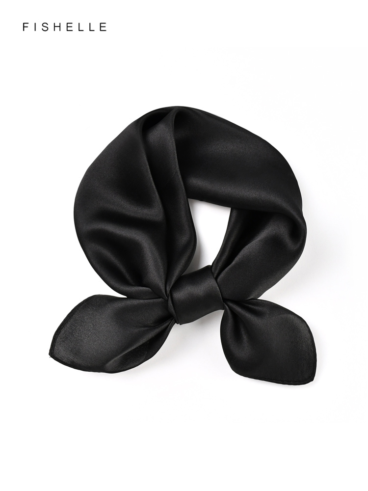 Solid color black pure silk sc – Ascot Neck Scarf Bewertung und Preis