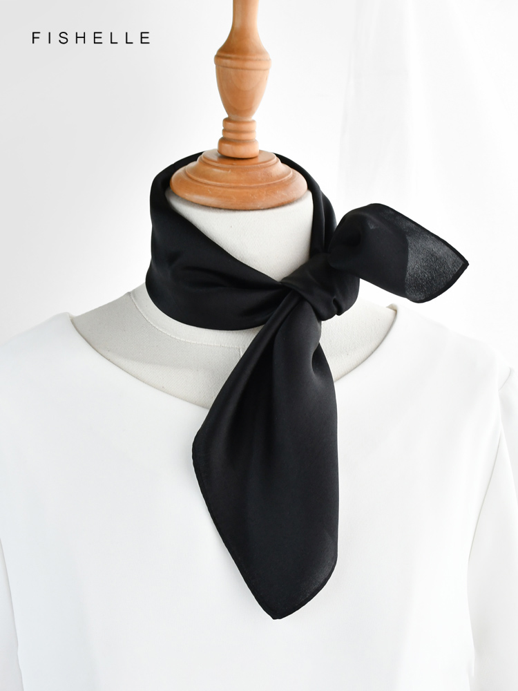 Solid color black pure silk sc – Ascot Neck Scarf Bewertung und Preis