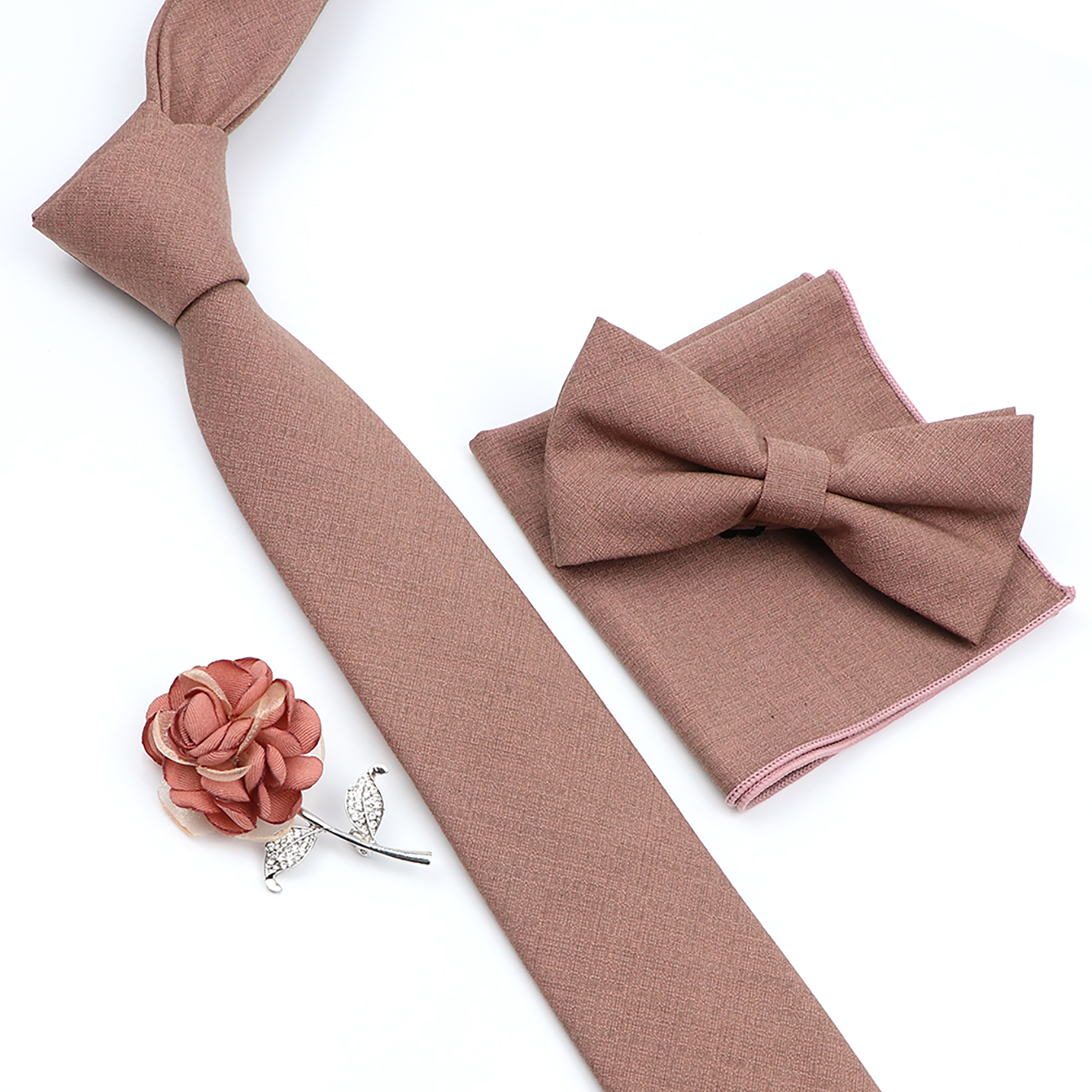 Beautiful Solid Color Tie Broo – Skinny Tie Men Bewertung und Preis