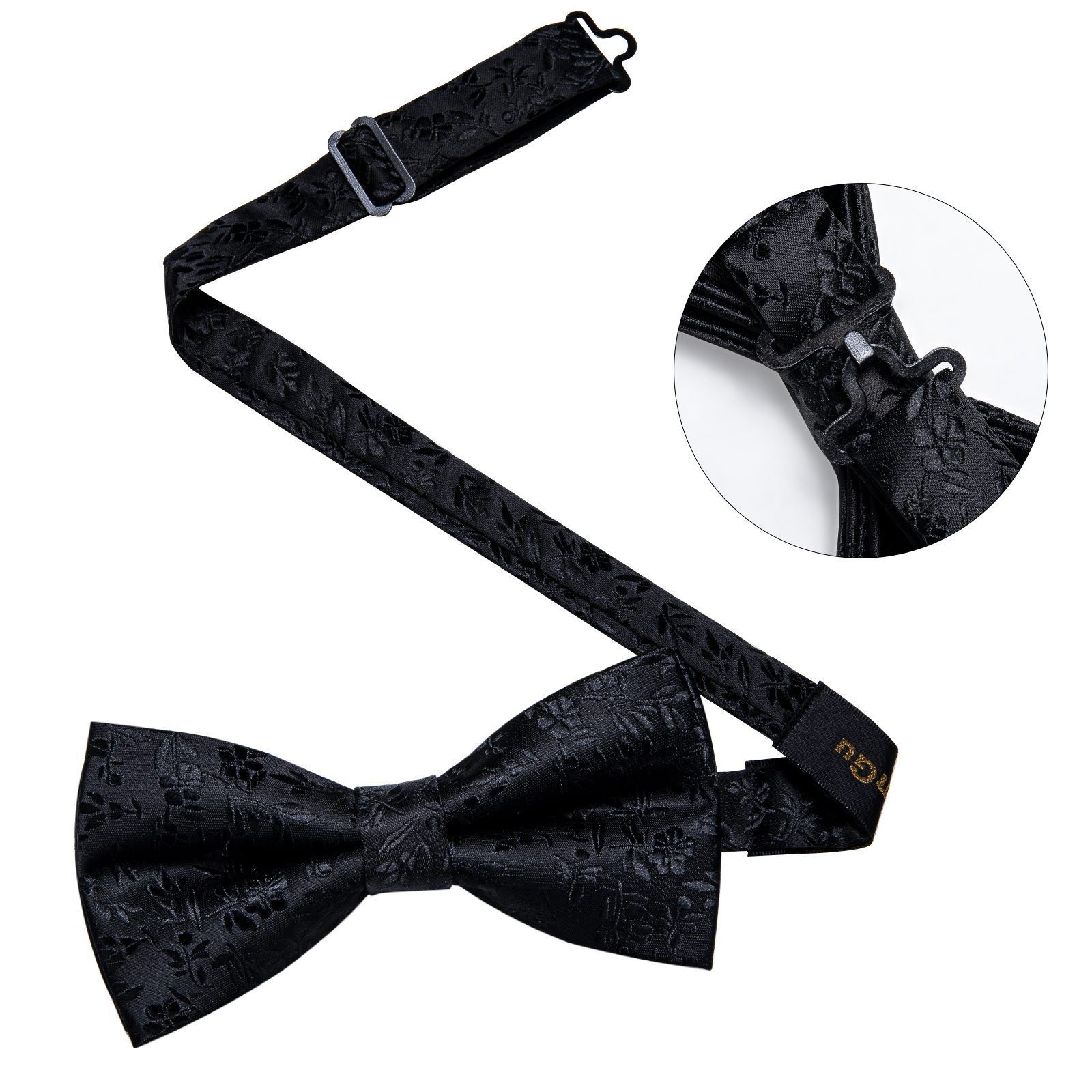 4Pcs Black Solid Floral Men's  – Bow Tie Pre Tied Bewertung und Preis