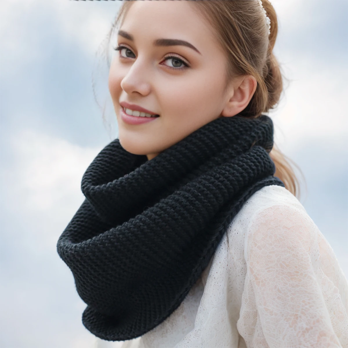New Winter Scarf Women Infinit – Infinity Scarf Knit Bewertung und Preis