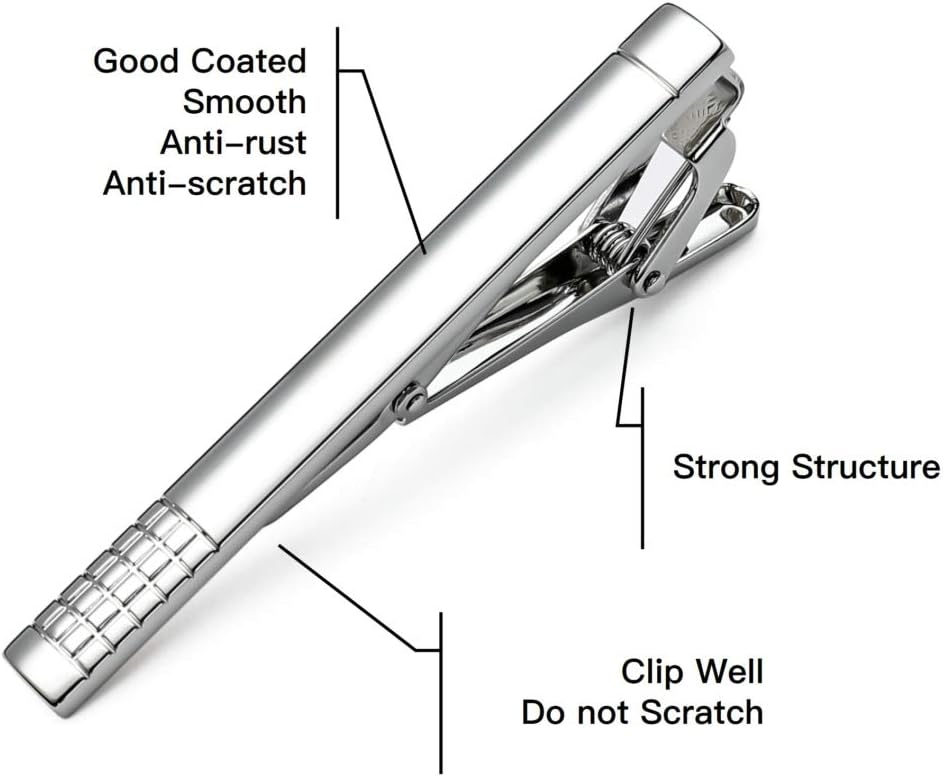 Classic Silver Tie Bar Set for – Tie Bar Set Gift Bewertung und Preis