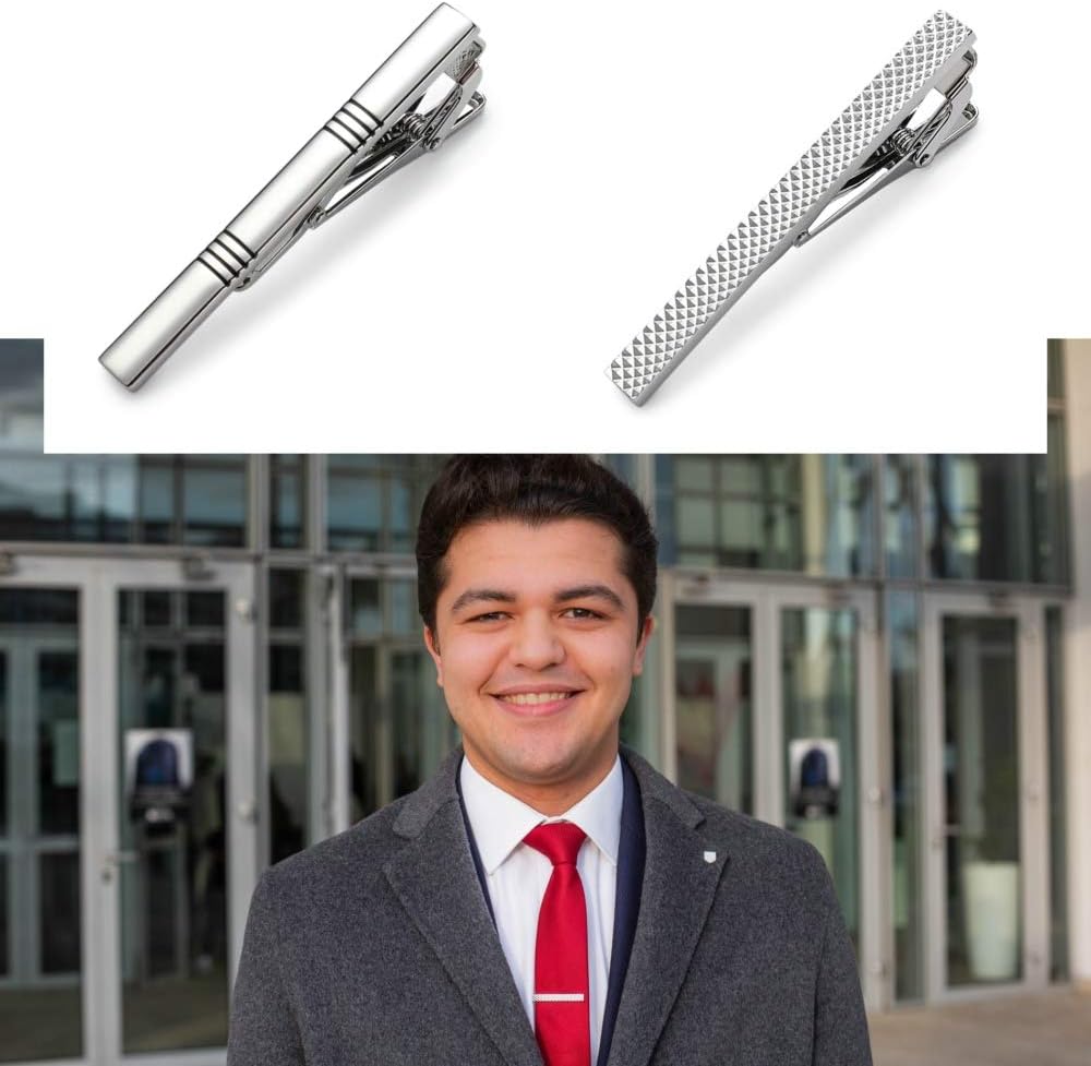 Classic Silver Tie Bar Set for – Tie Bar Set Gift Bewertung und Preis