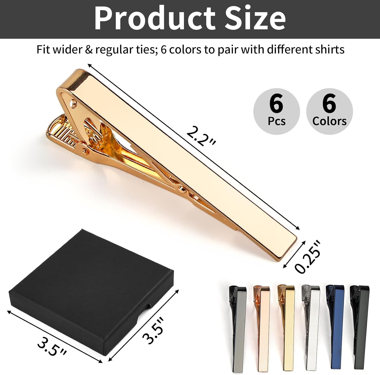 6 Tie Clips for Men, Classic S – Tie Bar Set Gift Bewertung und Preis