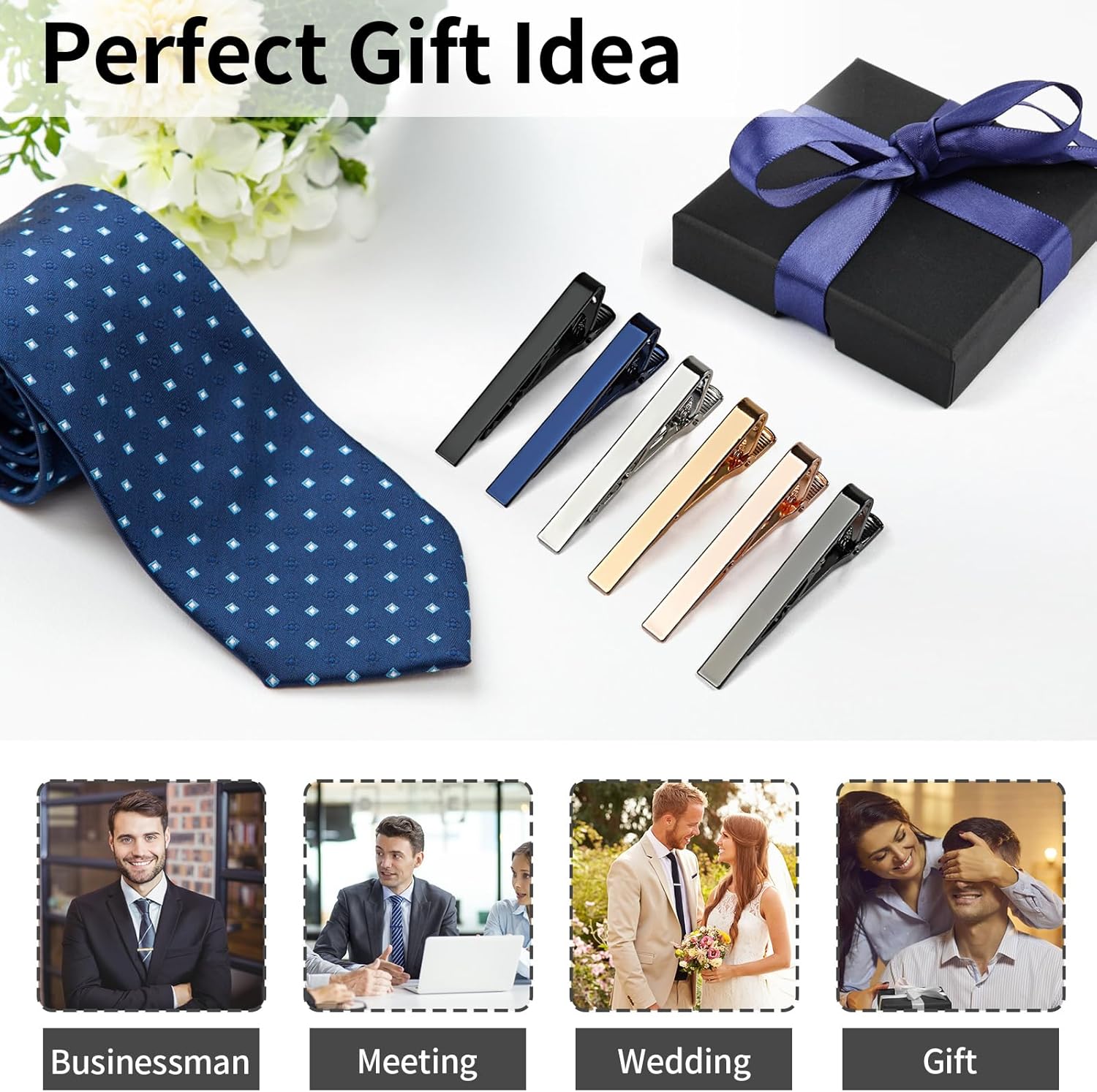 6 Tie Clips for Men, Classic S – Tie Bar Set Gift Bewertung und Preis