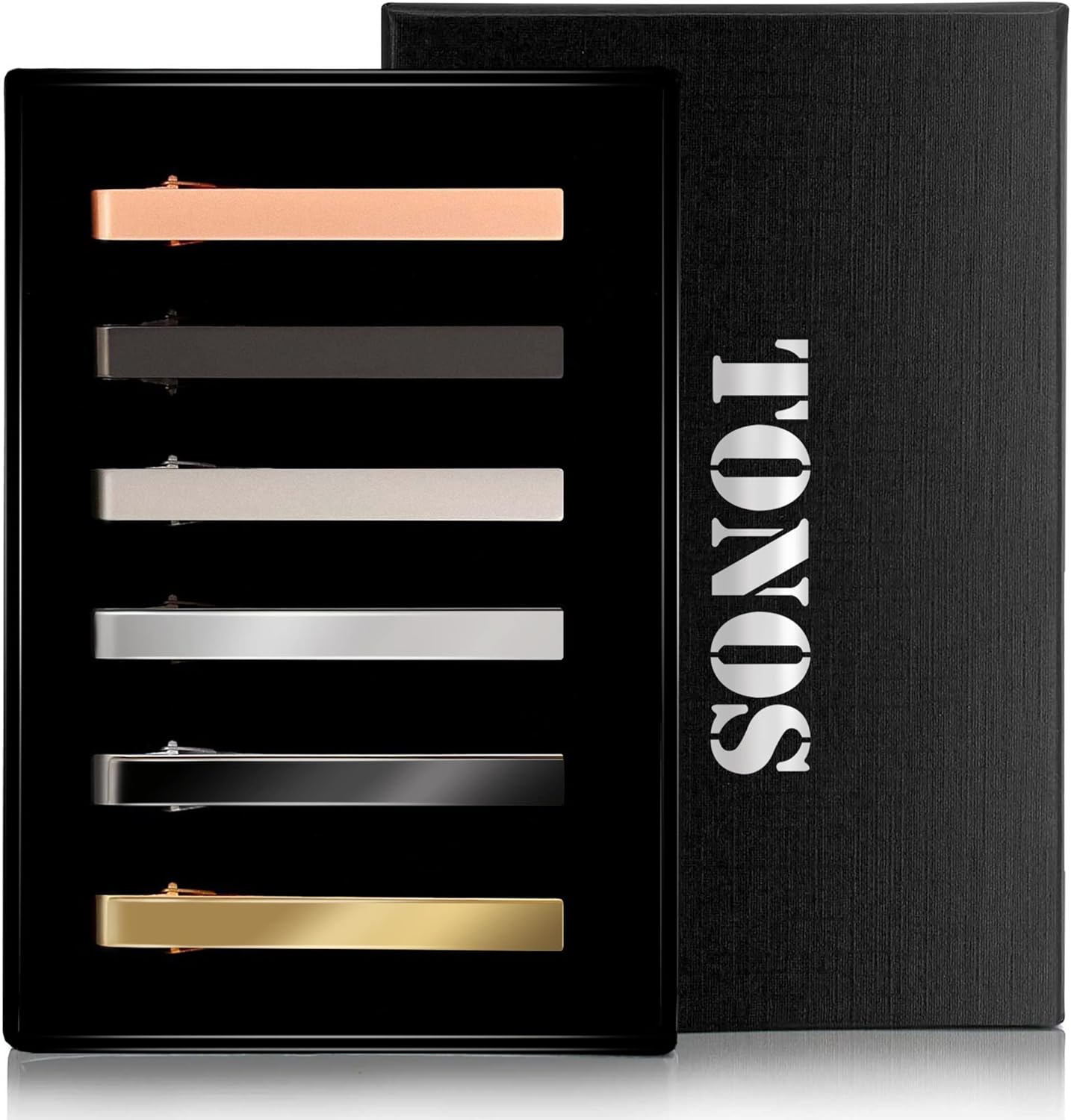 6 Pack Tie Clips Set Black Sil – Tie Bar Set Gift Bewertung und Preis