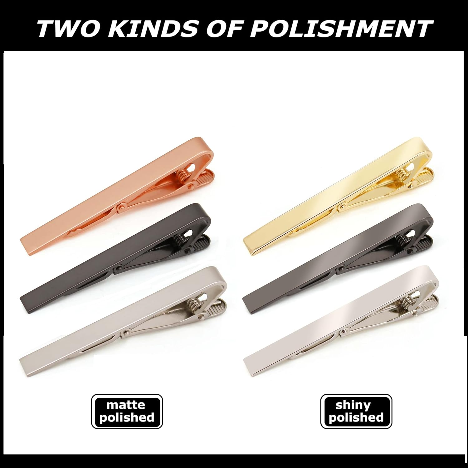 6 Pack Tie Clips Set Black Sil – Tie Bar Set Gift Bewertung und Preis