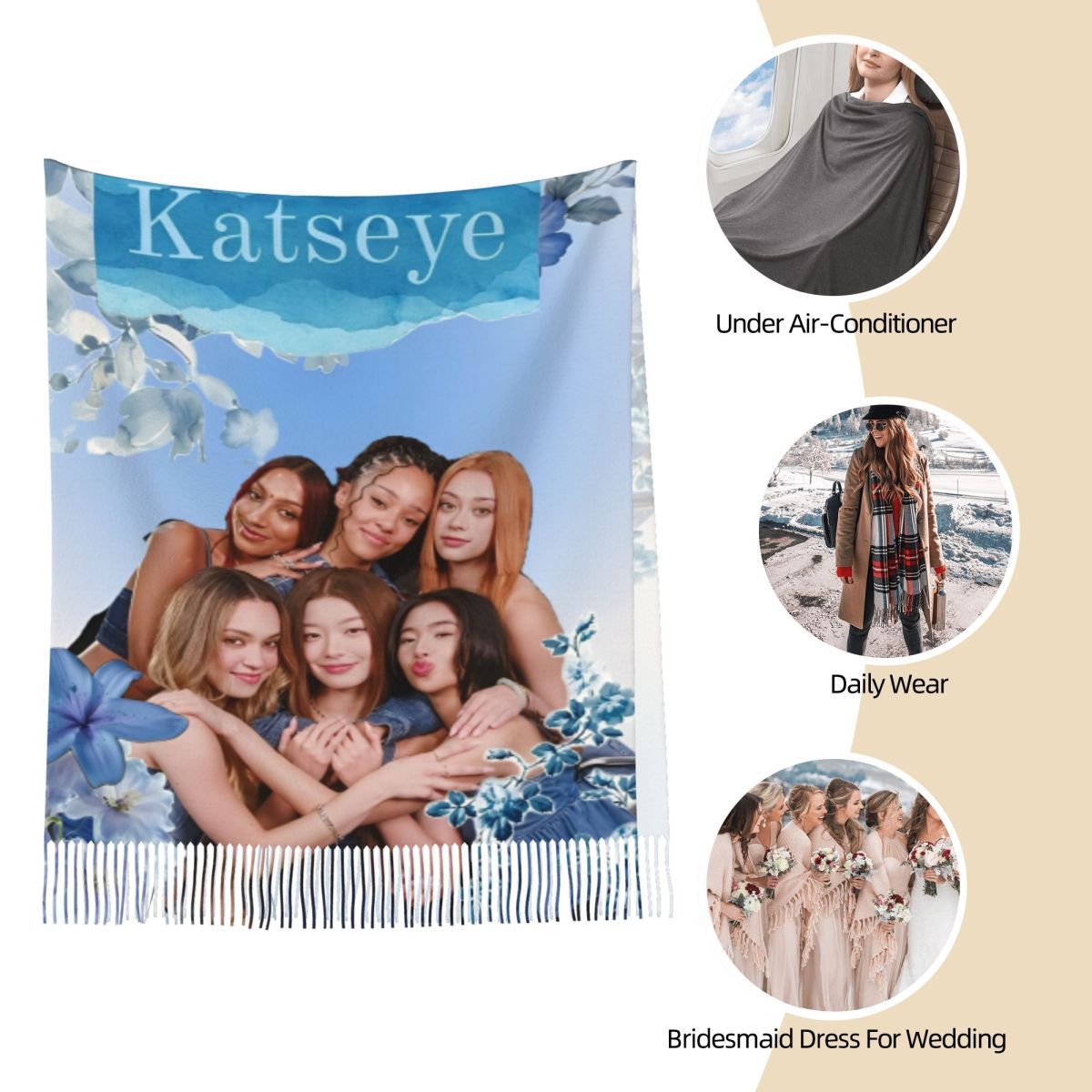 Katseye Kpop Scarf for Women W – Pashmina Wrap Large Bewertung und Preis