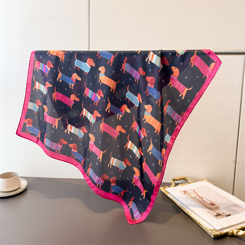 Ladies Cotton Dog Printed Squa – Bandana Cotton Bewertung und Preis