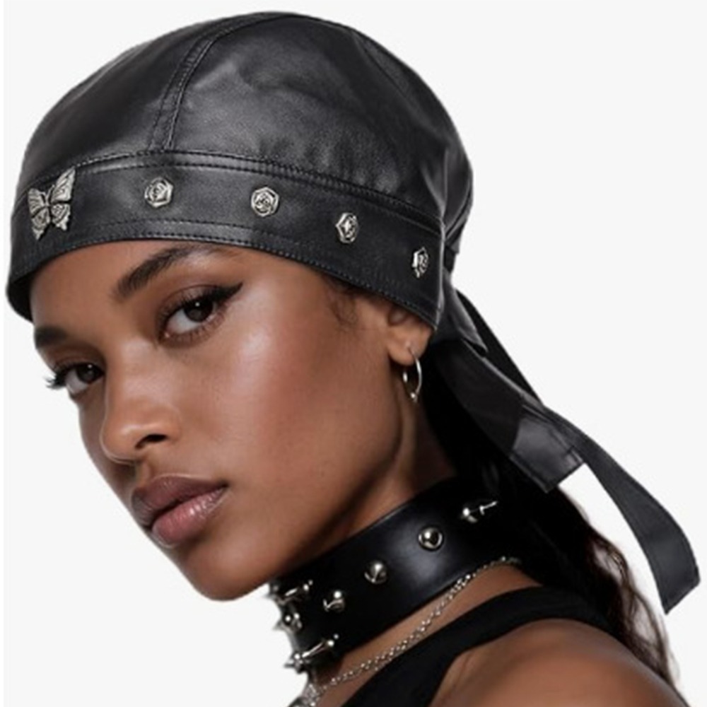 New PU Leather Black Biker Cap – Bandana Doo Rag Bewertung und Preis