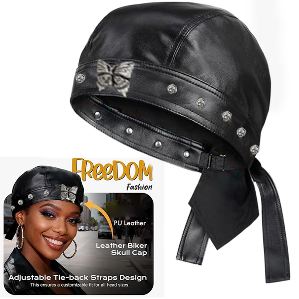 New PU Leather Black Biker Cap – Bandana Doo Rag Bewertung und Preis