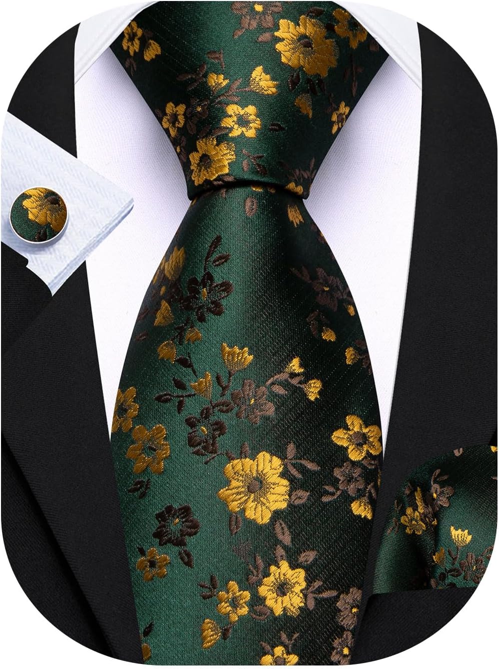 Men's Floral Paisley Silk Tie  – Pocket Square Set Bewertung und Preis