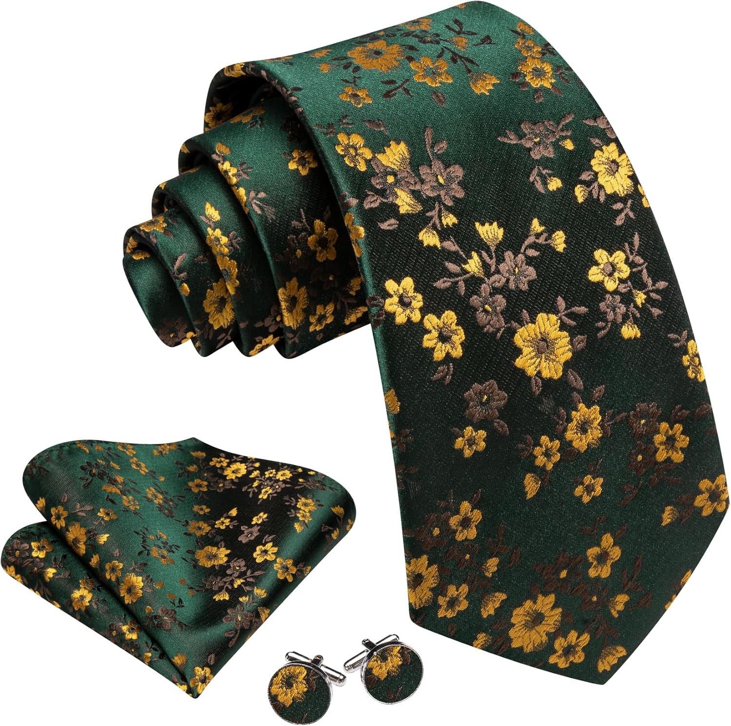 Men's Floral Paisley Silk Tie  – Pocket Square Set Bewertung und Preis
